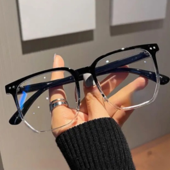 BOGO! Blue Light blocking glasses Large Black Clear frames Non Prescription - Picture 4 of 4